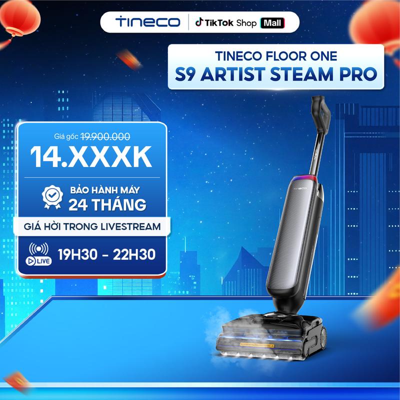 Máy hút bụi lau sàn hơi nước nóng Tineco Floor One S9 Artist Steam Pro S9 Prime - Lực hút 22.000Pa - Hơi nước áp suất cao 160 độ