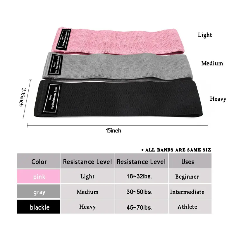 【Siap Stok COD】Non Slip Fabric Hip Resistance Band / Hip Resistance Band / Hip Band / Booty Band Squat Yoga Fitness Pinggul / 3 Levels 8