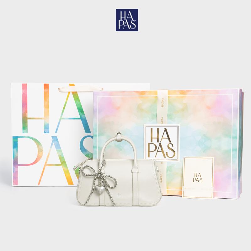 Bộ Quà Tặng Túi Xách Tidy Dáng Trống "Mơ" HAPAS - Set Quà Tặng Kèm Charm Cao Cấp Cho Người Thương - TXT250483 - BST ON CLOUD NINE