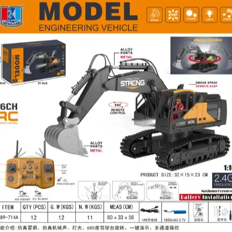 16 Kanal Ekskavator Radio Kontrol Aloi 
