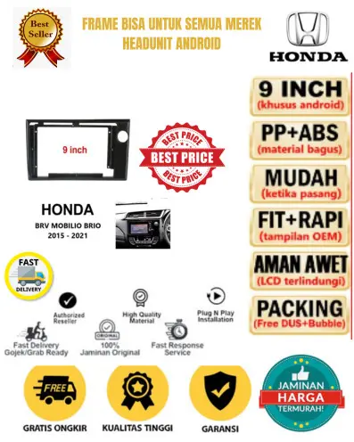 Frame 7 inch / 9 inch / 10 inch Honda Brio / BRV / Mobilio 2017 Panel Head Unit
