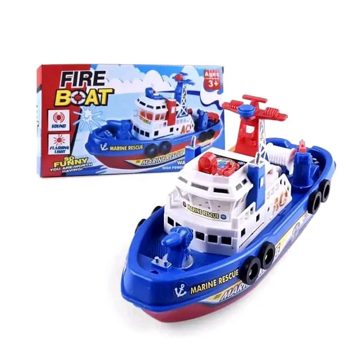 Mainan Edukasi Anak Kapal Perahu Pemadam Kebakaran Boat Fire Rescue 23cm x 8cm x 11cm Unik Keren Terbaru