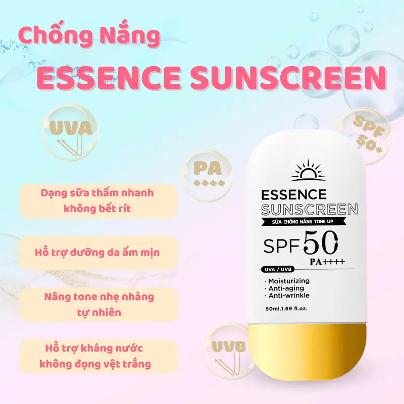 V1_[ Kem Chống Nắng FACE ] Essence Sunscreen MID SPF 50+  PA+++ 50ml , Skincare, Chăm Sóc Da 1