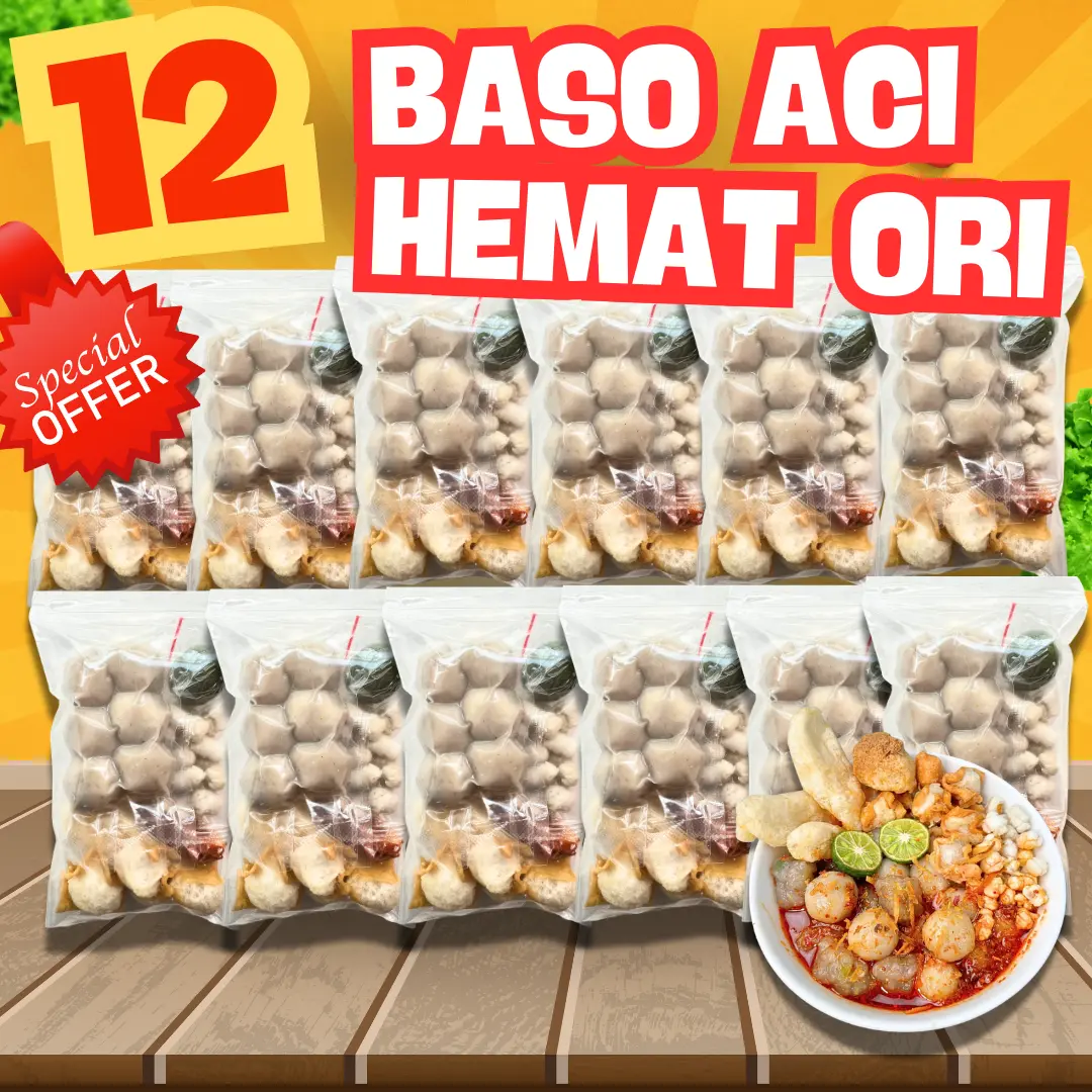 HARGA HEMAT!!! 12 Bks Baso Aci Paket Hemat Ori Instan Food Pedas Kaldu