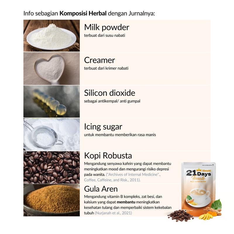 [21 DAYS] Queen Coffee 100gr -21 DAYS Female Kopi Dengan Gula Aren 8X Zat Aktif Lancarkan Siklus Wanita 2