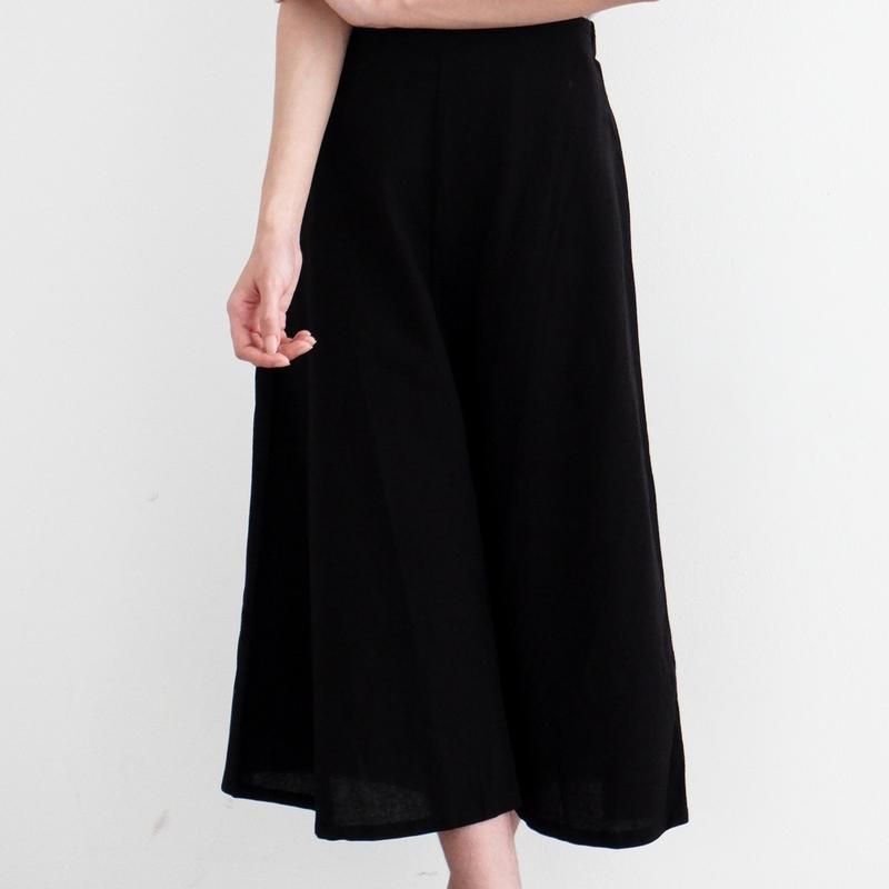 Starry Rok A-Line Panjang Linen Elegan Cutting Bagus Karet Wanita Casual Rok Flare Nyaman 2