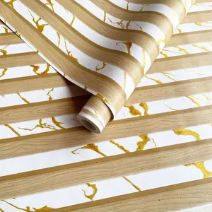 DTG GRUP - WALLPAPER STICKER DINDING MOTIF SALUR KAYU PANEL LEBAR 45CM PANJANG 8 METER