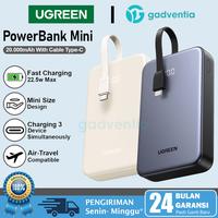 Gambar UGREEN Power Bank 20.000mAh PD QC 3.0 Fast Charging 22.5W Powebank LED Built in Cable Type C 35340 - 45762 20.000mAh dari GADVENTIA Kota Administrasi Jakarta Barat 1 Tokopedia