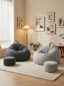 BAZAR BANGUNAN 2in1 Bean Bag Round Comfy Poliester Sofa Malas Sofa Santai Lembut & Tebal untuk Ruang Tamu dengan Desain Nyaman dan Tahan Lama