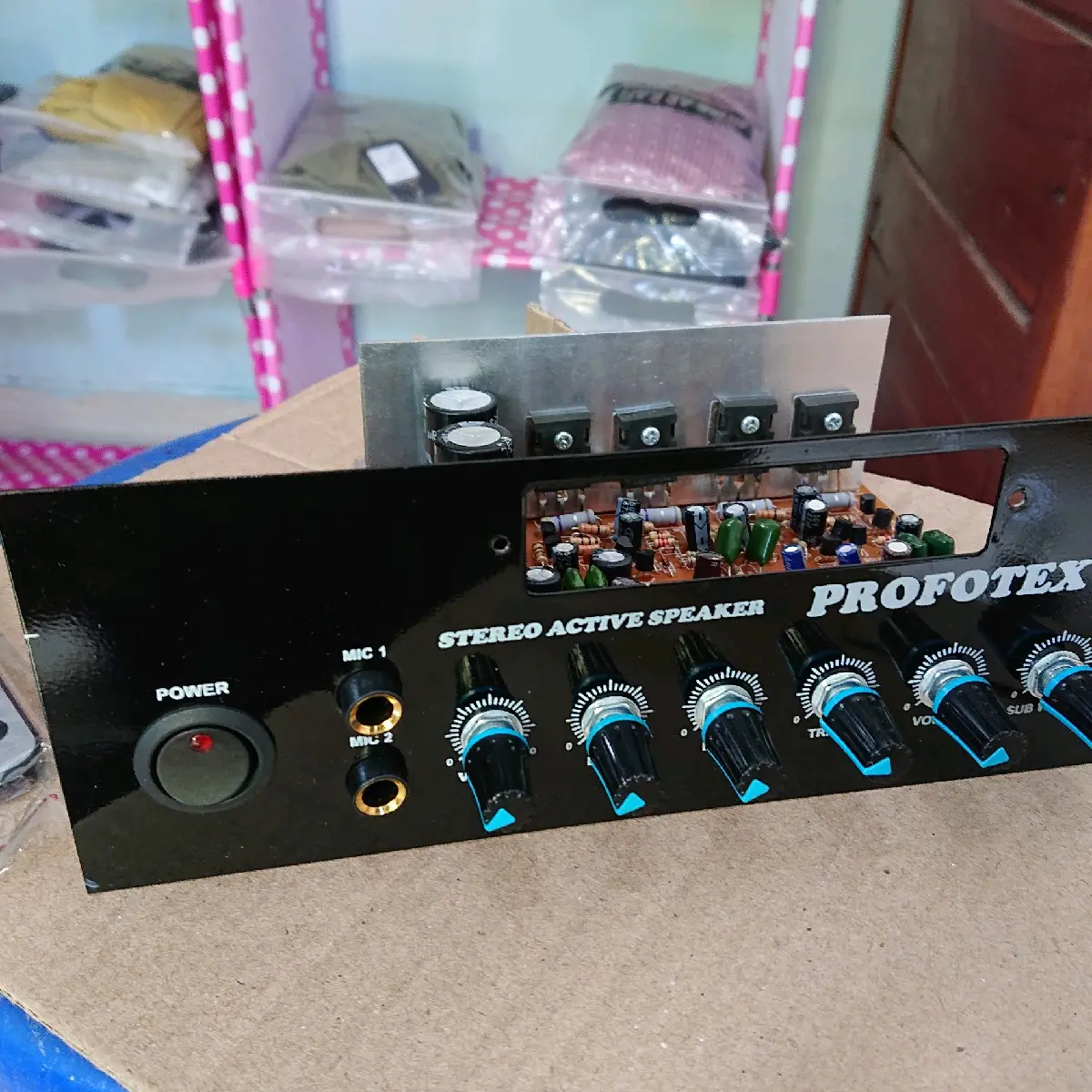 modul kit speaker aktif stereo mic echo subwoofer tanpa mp3 player