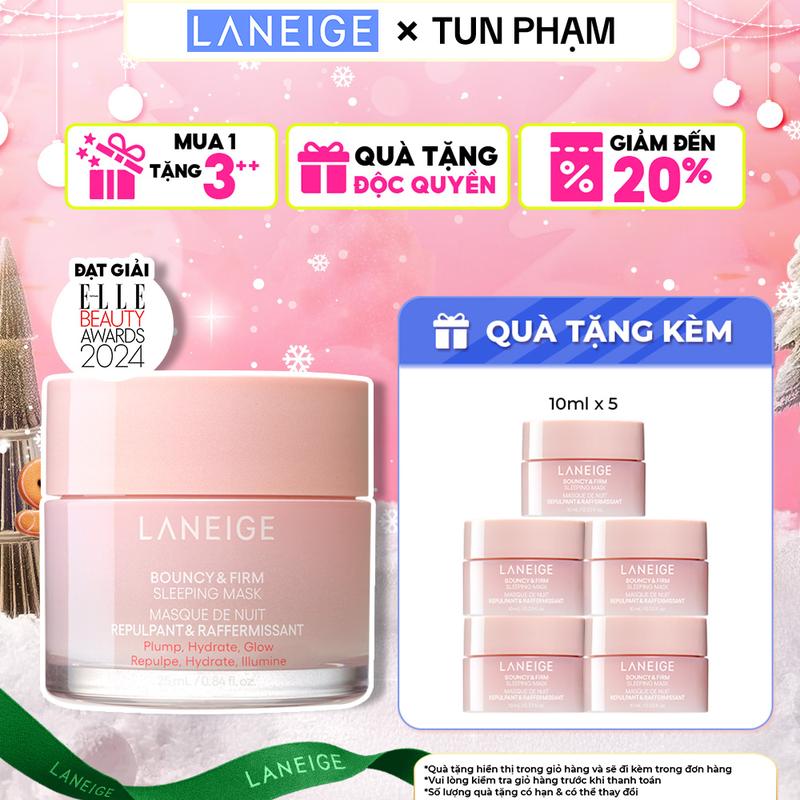   LANEIGE x TUN PHẠM   HOT DEAL  Mặt Nạ Ngủ Laneige Bouncy & Firm Sleeping Mask 25ml tăng cường collagen và làm săn chắc da Skincare Dưỡng Da Mặt Dưỡng Ẩm Da Làm Đẹp Da 