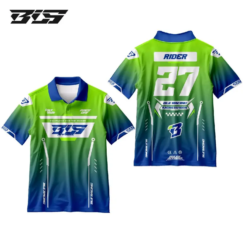 BLS Kaos Jersey Polo Rider Full Printing Bahan Dryfit Premium Quality - Sport 3