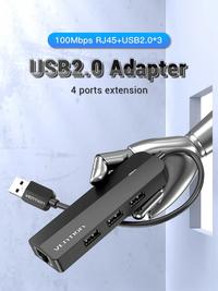 Gambar VENTION USB HUB 2.0 3x Port with RJ45 Ethernet - CHP dari Techno Computer Bali Kota Denpasar 2 Tokopedia