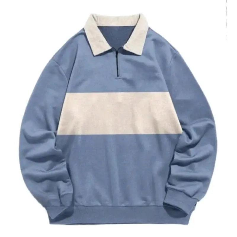 sweater crewneck rugby halfzip premium pria wanita