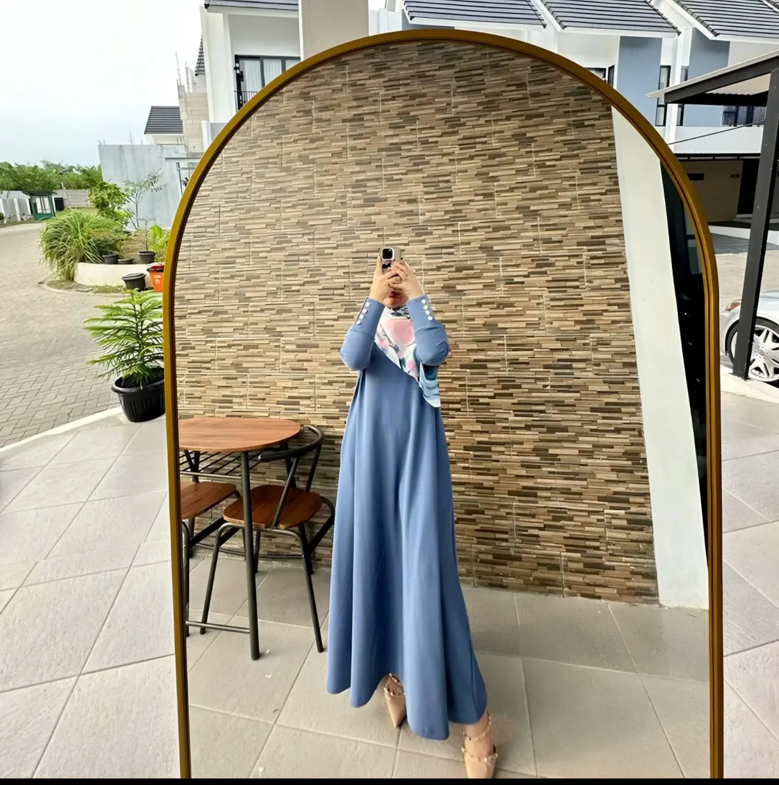 Inara Gamis Dress Batwing Button Knit Premium Kekinian