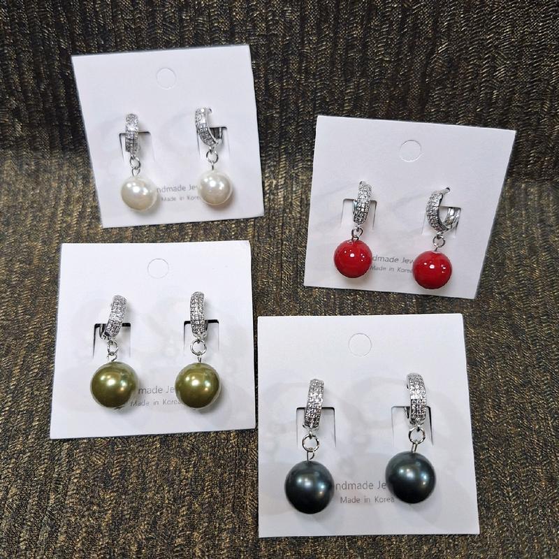 ANTING JUNTAI MUTIARA KULIT KERANG & PERMATA ZIRCONIA PREMIUM PLATING RODIUM 3MODEL 1