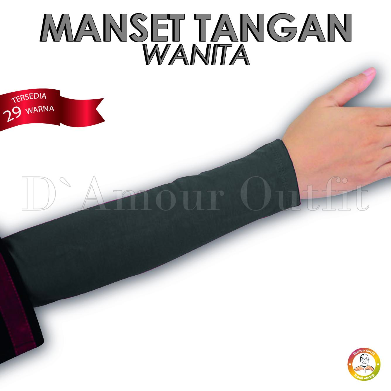 Manset Tangan Wanita, Manset Tangan Hijab Selengan Qila, All Size Panjang Muslim Handsock, Arm Sleeve Manset Lengan Panjang Wanita Bahan Rayon Spandek Kaos - Hitam, Pria Handsock Daleman Wanita-Pria | DamourOutfit