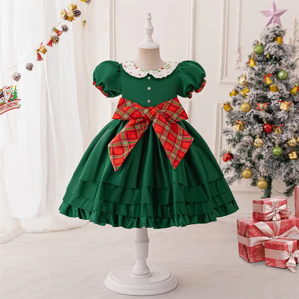 097 Green Kids Christmas Dress Santa Claus Ball Gown Children Cosplay  Costume Fancy Carnival Toddle Bow Girls Clothes 4 8 Years costume - TikTok  Shop Philippines