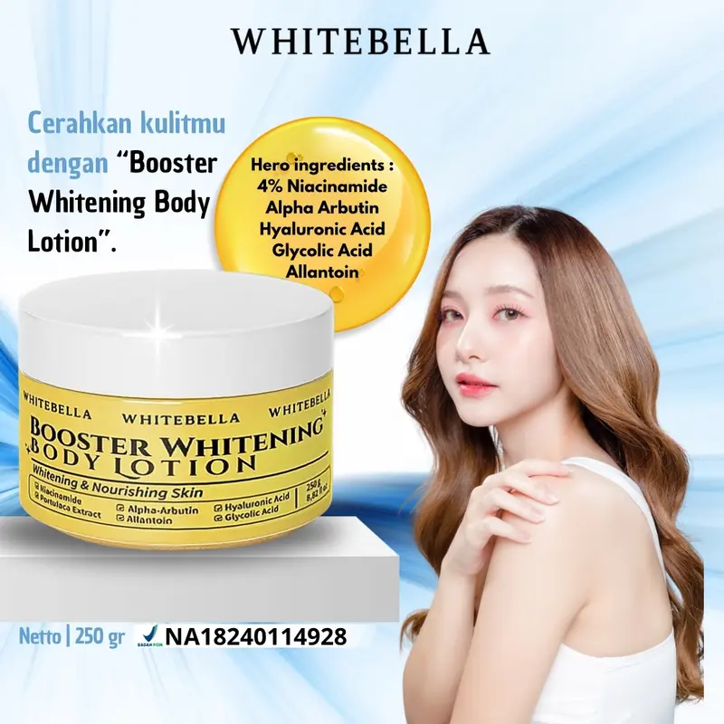 HB BOOSTER WHITENING Whitebella body lotion 250gr Niacinamid