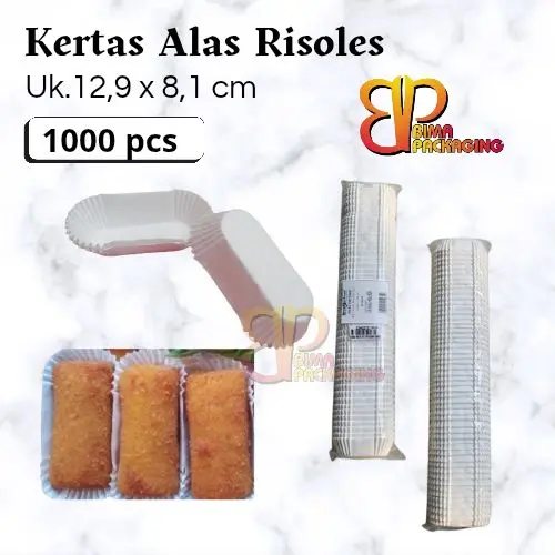 Kertas Alas Risoles Cake Case Cup Oval Cup Cake Cup Risol 129 x 18mm isi 1000 putih polos