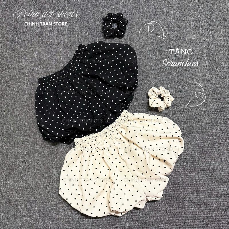 [DEAL MỞ BÁN] Quần short bí chấm bi dáng bồng nữ tính dễ thương