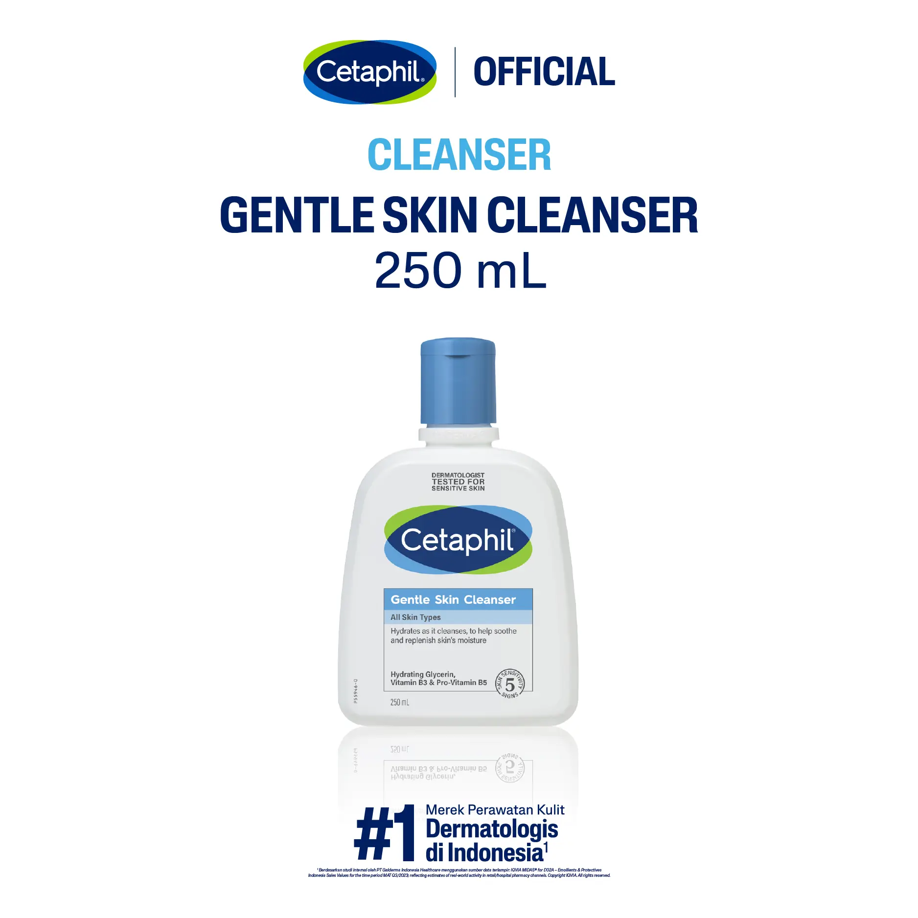 Cetaphil Gentle Skin Cleanser 250ml dengan Niacinamide, Glycerin dan Panthenol Sabun Pembersih Muka Untuk Segala Jenis Kulit