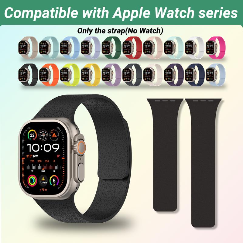 Dây đeo nam châm, vân quả vải màu trơn, tương thích với Apple Watch các mẫu 38 mm, 40 mm, 41 mm, 42 mm, 44 mm, 46 mm, 49 mm, S11, 10, 9, 8, 7, 6, 5, 4, SE, 3, Ultra, 2, 1