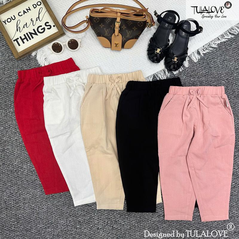 Quần Dài Bé Gái Dáng Baggy Vải Đũi Xước Quần Dài Cho Bé Tulalove