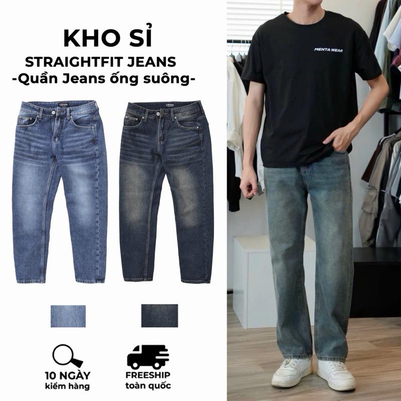Quần Jeans Nam Cao Cấp Form Đứng,Chất Jeans Cotton 6 Màu Xanh Nhạt,Xanh Dơ,Xám Ống Suông Pants Menswear Có Túi Cotton Denim Phong Cách Thời Trang Nam