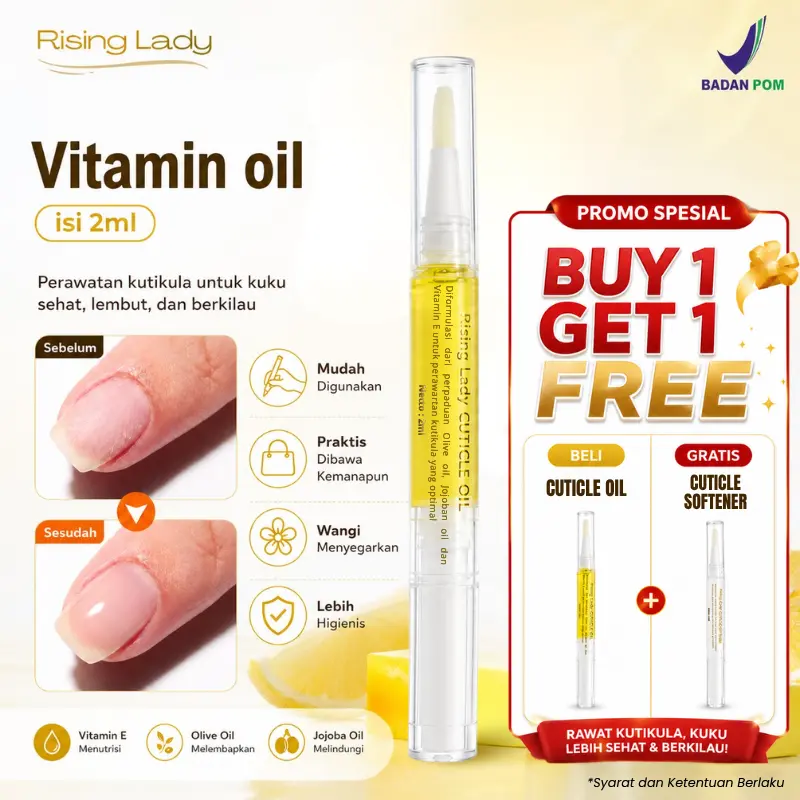 BPOM Rising Lady Cuticle Care Set – Cuticle Oil & Cuticle Softener 2ml / Vitamin Kuku Cuticle Oil Serum Pen Menicure Kutek Nail