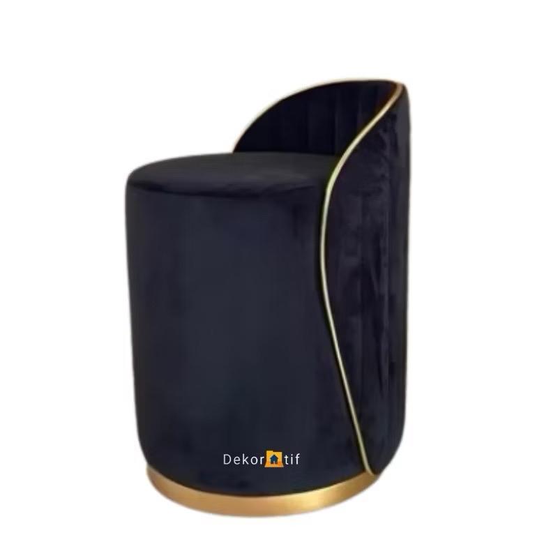 Davina- Stool bulat dengan senderan sofa murah Stool cantik puff aesthetic 7