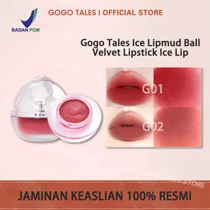 [100%ORI]Gogo Tales Ice Lipmud Ball Velvet Lipstick Ice Lip Ball Matte Lipcream Eyeshadow Blush On 3 In 1 Tahan Lama Soft Pewarna
