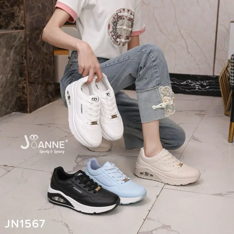 JOANNE Leather Casual Sport Sneakers Shoes Sepatu Wanita JN1567 2