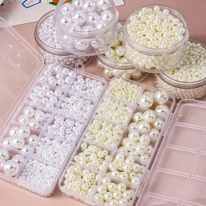 Manik Mutiara Ringan Grade A Premium Beads Pearl Bulat 4-12mm Aksesoris DIY Gelang/Anting/Dekorasi