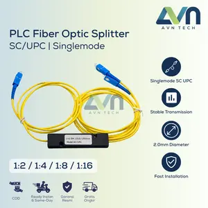 Kabel 2mm PLC Splitter Fiber Optic SC UPC Singlemode Passive Spliter FO 1:2 / 1:4 / 1:8 / 1:16