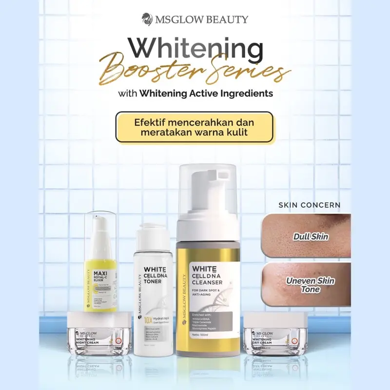 MS GLOW WHITENING BOOSTER SERIES FREE MAXI ROYAL C ELIXIR Facial Wajah Mencerahkan Hitam Kotoran Memudarkan Kusam 0