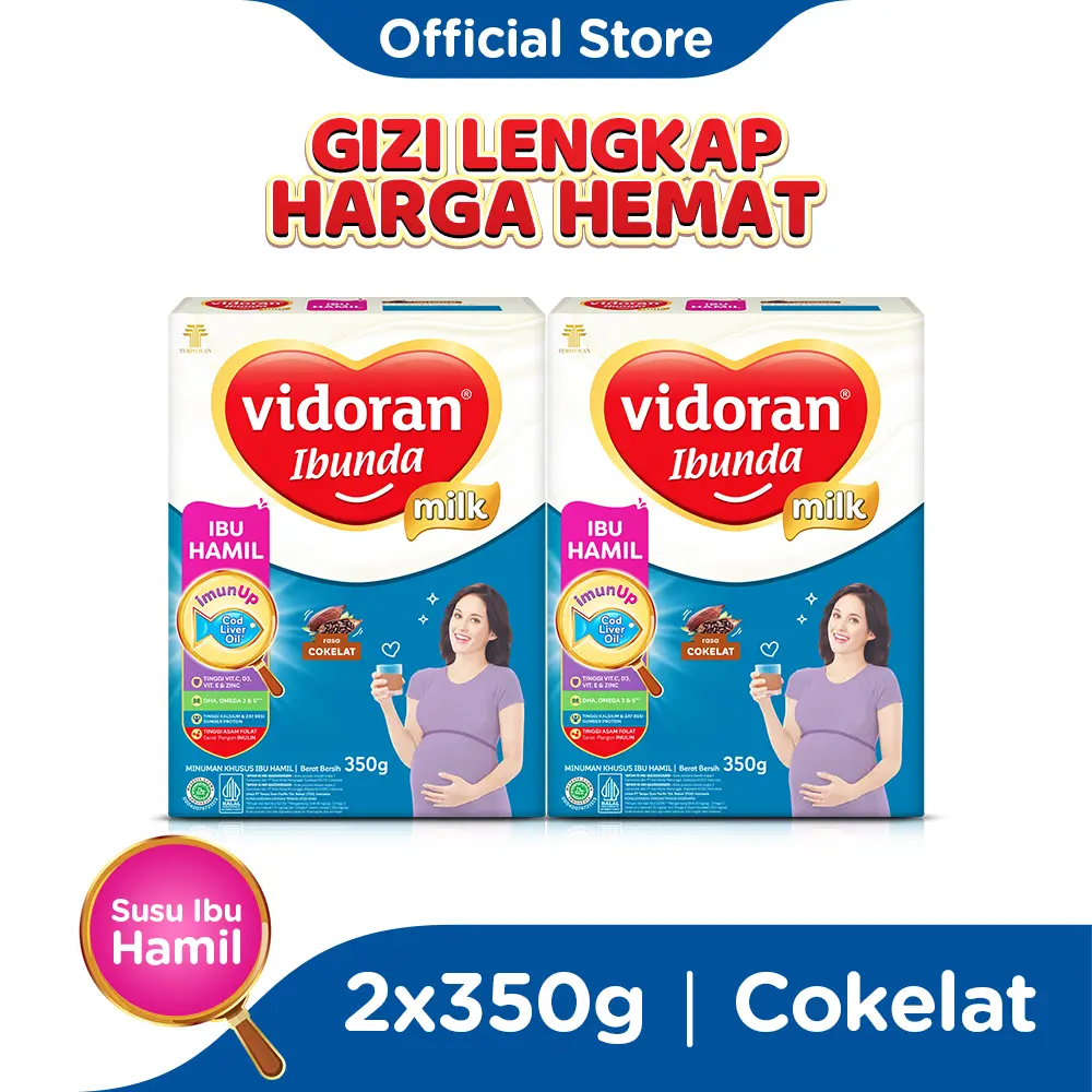 vidoran Ibunda Cokelat 350gr Susu Ibu Hamil - 2 box (Exp : 06.2026)