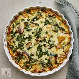 Delicious Spinach Mushroom Ham Quiche [Best Seller} with 5 size options to choose from