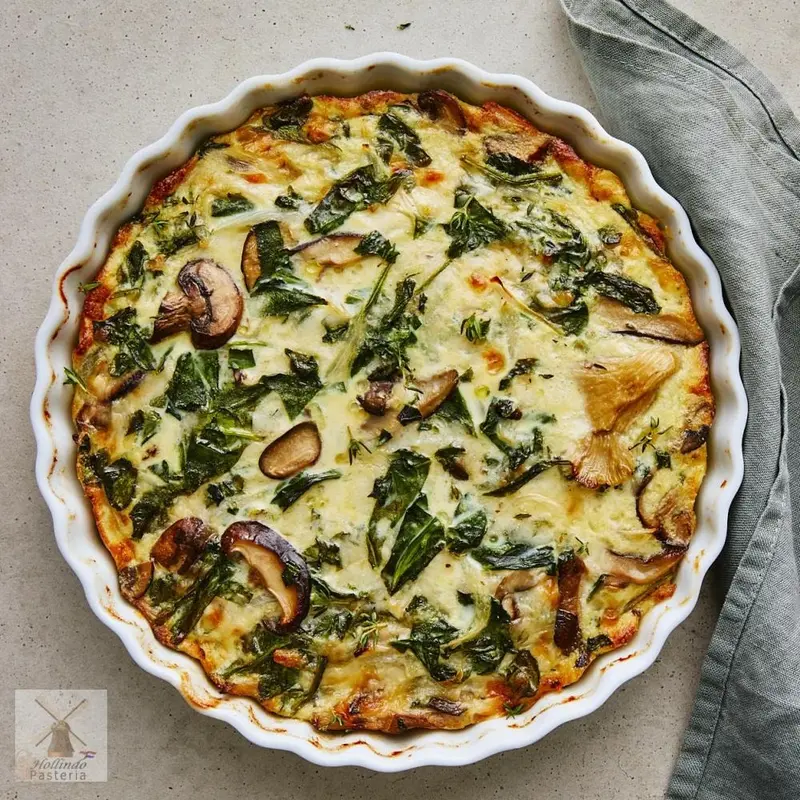 Delicious Spinach Mushroom Ham Quiche [Best Seller} with 5 size options to choose from 0