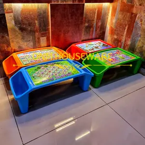Meja Belajar Anak Anak Plastik Meja Ngaji Mewarnai Menulis Lesehan Laptop Plastik Bergambar Huruf Abjad Hijaiyah ABC 123 Tebal Murah Warna Warni Estetik Aesthetic