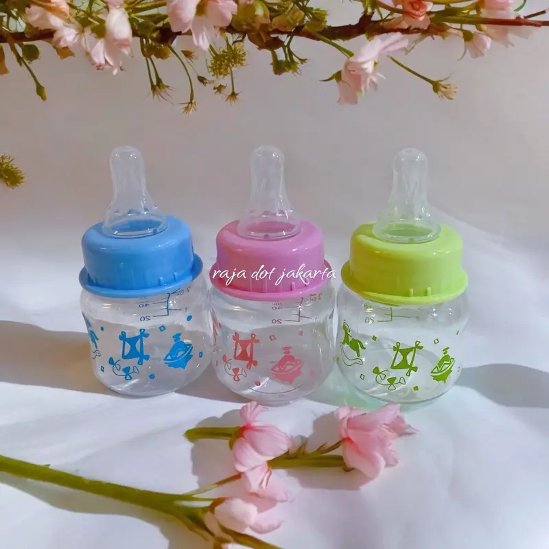 Isi 3 pc botol susu kecil 60ml / empeng dot  bayi baru lahir Pink Biru Accessories Bottle 5