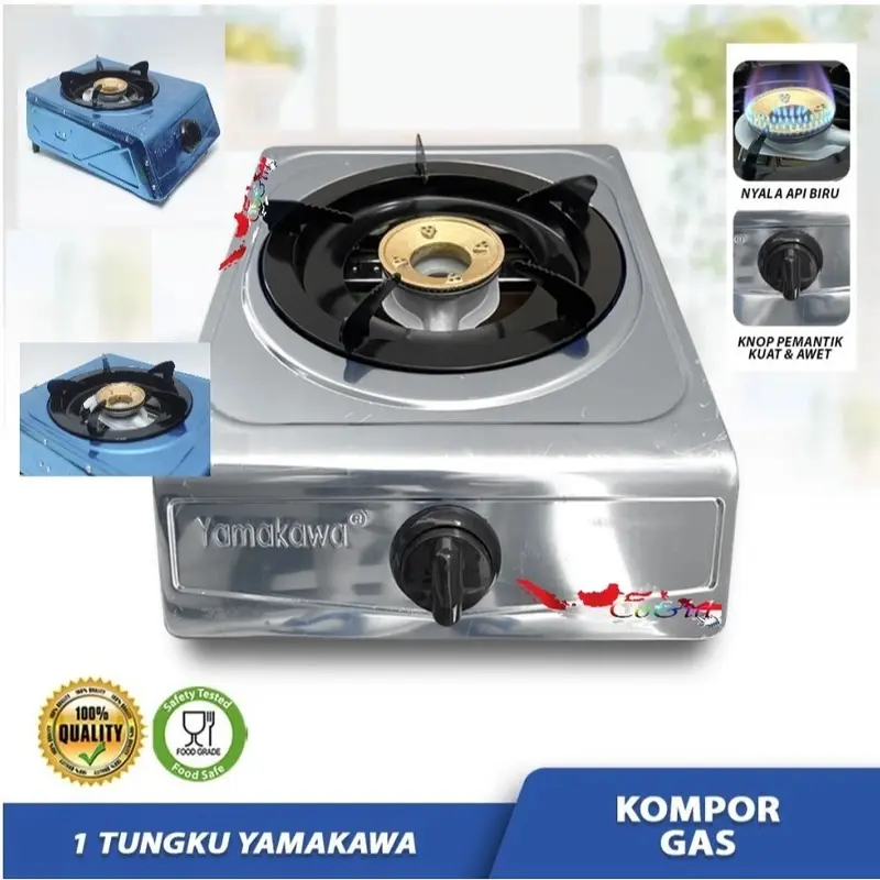 Kompor Gas 1 Tungku Stainless Alloy SNI Anti Karat Harga Grosir Murah COD 0