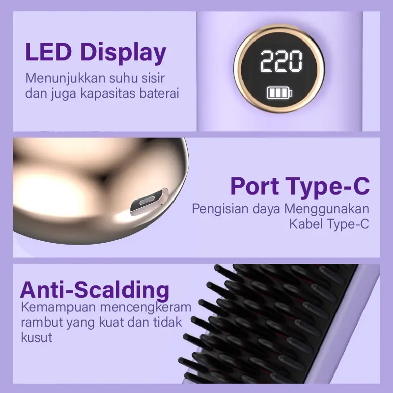 KZLY - Catokan Portable/Sisir catokan Rambut Portable 5