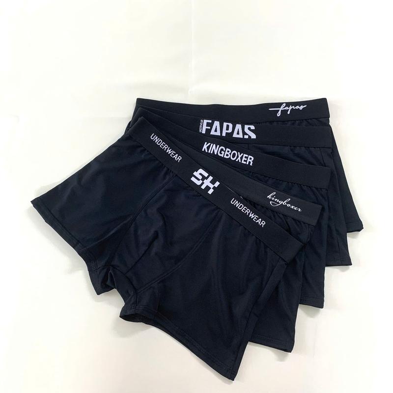 Combo 5 quần sịp đùi nam full đen mix mã chất liệu thun lạnh co giãn 4 chiều, Quần Boxer vải mềm mát mặc thoải mái, quần lót nam cao cấp nhiều cạp dệt bền đẹp, quần xì nam cao cấp quansip boxerman