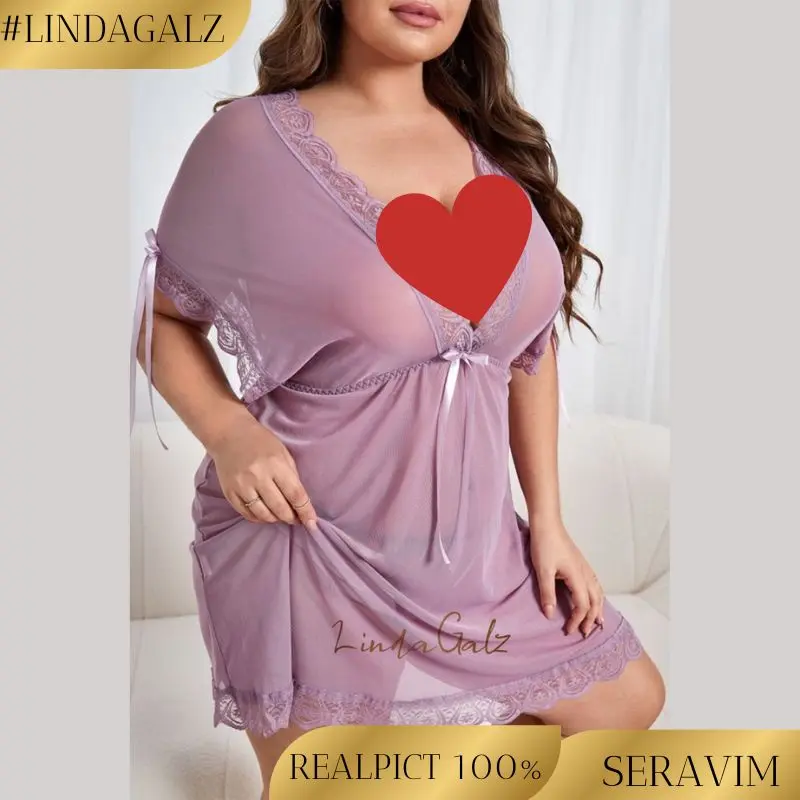 LindaGalz SERAVIM Pakaian Tidur Wanita X60 Dress Lingerie Busui Satin Daster Bumil Rayon Panjang