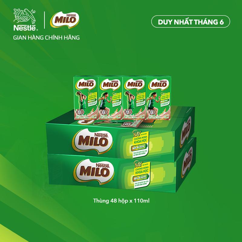 Nestlé VN Combo 2 Thùng Sữa lúa mạch Nestlé MILO thùng 48 hộp x 110ml-LS