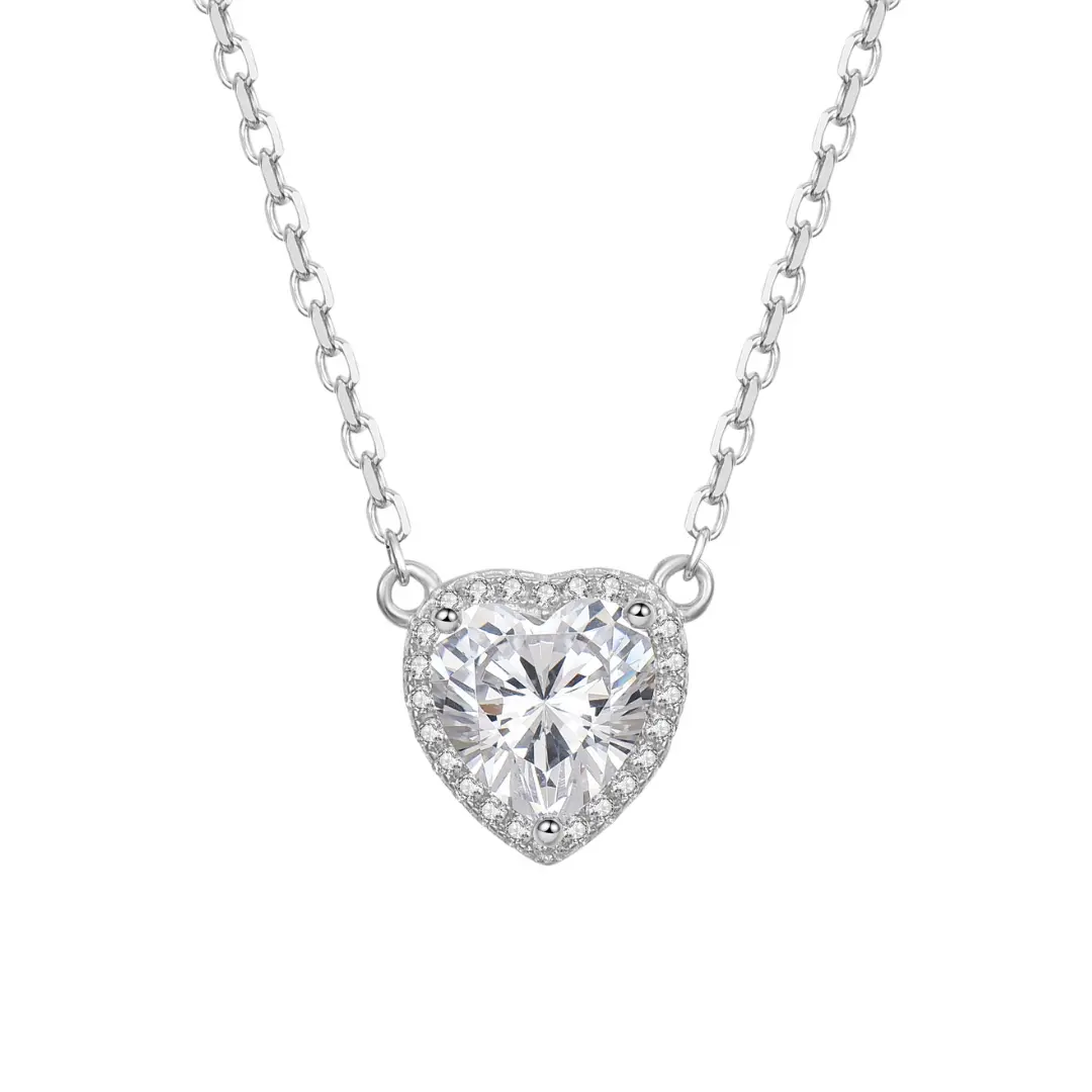 Dove Pavé Heart Necklace [The Starry Co.]