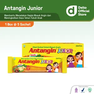 [Best Seller] Antangin Junior Sirup Herbal Box 5 Sachet - Obat Herbal Imun Daya Tahan Tubuh Anak Masuk Angin Meriang Mual Kembung Menghangatkan Badan