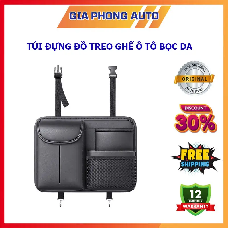 Túi đựng đồ treo ghế ô tô bọc da Nappa cao cấp 0