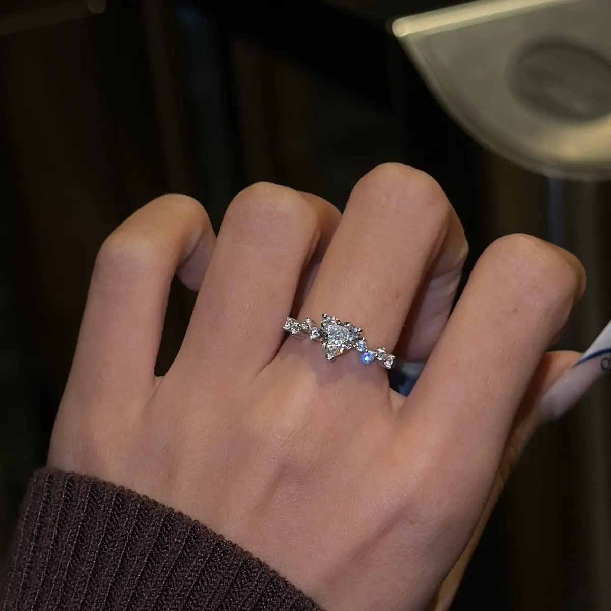 [Cheru Crystals] Adora 1CT Moissanite Heart Ring AU750
